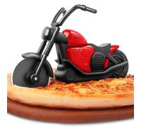 Asdirne Cortador de pizza, rueda cortadora de pizza para motocicleta con cuchillas antiadherentes de acero inoxidable súper afiladas, regalo novedoso, negro/rojo