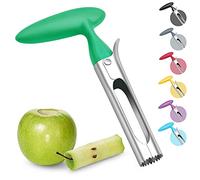 Asdirne Descorazonador de Manzanas, Corazones Manzana con Mango de ABS y Hoja de Acero Inoxidable Dentada, Saca Corazon Manzana, Verde