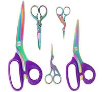 Asdirne Paquete de tijeras de coser con revestimiento de titanio, juego de tijeras de tela profesional, cuchillas de acero inoxidable ultra afiladas, mango ergonómico, 4.5 pulgadas, 3.6 pulgadas