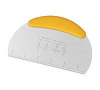 Asdirne Raspador de Masa , Cortador de Masa con Hoja de Acero Inoxidable de Grado Alimenticio y Mango Suave de TPR, 16 CM, Raspador de Pastelería, Amarillo