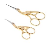 Asdirne Tijeras de Bordado, Acero Inoxidable, Estilo Vintage Tijeras, Apto para Bordado, Costura, Artesanía (Oro, 3.6 + 4.5 Pulgadas)