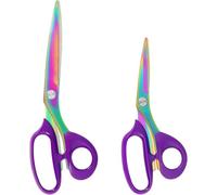 Asdirne - Tijeras de costura (26 cm/21 cm, acero inoxidable, chapado en titanio, resistente para cortar telas y cuero, color morado