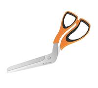 Asdirne Tijeras para pizza, corte-pizza con hoja de acero inoxidable de calidad alimentaria y mango antideslizante, tijeras de cocina multifuncionales, 27 cm, Negro/Naranja