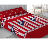 ASDITEX Atlético de Madrid Juego de sábanas 3 Piezas Producto Oficial para Cama 150 cm (sábana230 x 270 cm.-Bajera 150 x 200 +28 cm. y Almohada 45 x 175 cm.)