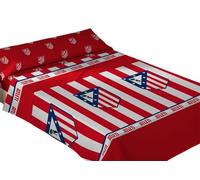 ASDITEX Atlético de Madrid Producto Oficial Juego de Sábanas Cama de 90, Blanco con Rojo