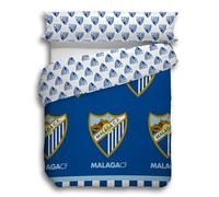 ASDITEX Funda Nórdica Málaga CF, Diseño Oficial del Club, para Cama de 90, 105, 135, 150 cm, Azul y Blanco (150)