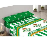 ASDITEX Juego de sábanas 3 Piezas Real Betis Cama 105 cm. (sábana de 180x270cm.-Bajera de 105x200+28 cm. y Almohada 45 x 125 cm.)