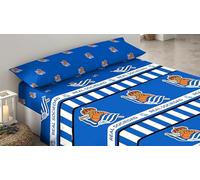 ASDITEX Juego de sábanas 3 Piezas Real SociedadCama 150 cm. (sábana 180 x 270 cm.- Bajera 150 x 200 + 28 cm. y Almohada 45x125 cm.) (150 x 200 + 28 cm (230 x 270 cm))