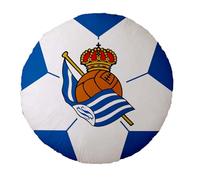 ASDITEX Productos Oficiales Cojín Balón 50 cm x 50 cm Aprox (Blanco, 50cm x 50cm Aprox., Real Sociedad)