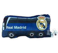 ASDITEX, Real Madrid Cojín Autobús de Velvet Azul | Diseño Autobús, Escudo Oficial, Tela Velvet, Decoración Dormitorio, Producto Oficial