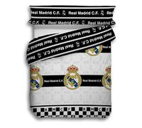 ASDITEX Real Madrid Juego de Funda Nórdica, 50% Algodón 50% Poliéster, Diseño del Escudo del Club, para Cama de 90, 105, 135, 150 cm (90)