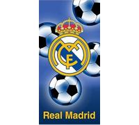 ASDITEX Real Madrid Toalla de Playa, Diseño de Fútbol, 75 x 150 cm, 100% Algodón