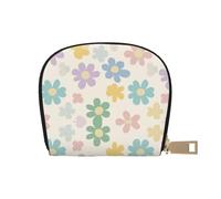 ASDJHFABKY Nature Scenery - Bolsa de piel con diseño de flores azules y blancas, diseño floral en florero, paquete de tarjetas para viajeros activos, para tarjetas de tránsito e identificaciones de