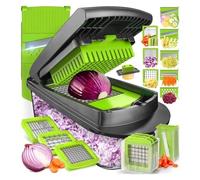 ASDJKL Kitchen Bar Supplies Multifuncional 14/16 en 1 Picador de verduras Picador de cebolla Picadora de alimentos Picador de alimentos Picador de alimentos Cortador de verduras Corte en dados (Gris
