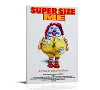 ASDJWAUEYWEH Póster de Super Size Me en lienzo para decoración de pared, arte vintage, decoración estética para sala de estar, dormitorio, 20 x 30 cm, estilo marco