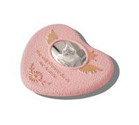 ASDMAOE Lápida para Mascotas, Regalo de Pérdida de Mascota, Piedra Conmemorativa para Perro, Regalo Conmemorativo para un Perro Perdido(Angel Heart - Pink)