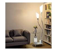 ASDNN Lámpara de pie Lámpara estándar Lámpara de pie LED Creativa Dormitorio Sala de Estar Decoración del hogar Luz de Piso Mesa de té Tipo Vertical Luz de Lectura de pie (Color : Blanco)
