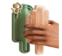 Aseador de esquina para gato, rascador de esquina para gatos, cepillo de masaje con bola de gato, herramienta de masaje de arañazos, peine de rascar, masajeador para gatos para aseo de gatos