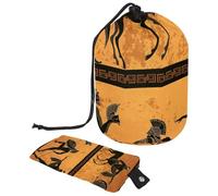 asebiunh - Bolsa de cosméticos con cordón, bolsa de maquillaje portátil con forma de barril, bolsa de maquillaje de viaje portátil de la antigua Grecia, Minotauro, Dioses, Guerrero, Centauro, Gran
