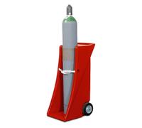 Asecos Carro de Botellas de Gas de Polietileno para 1 Botella de Gas de hasta 230 mm, Rojo, 495 mm de Ancho, 627 mm de Profundidad, 1110 mm de Altura