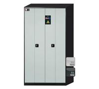 Asecos CS-Phoenix - Armario para productos químicos con puertas plegables y cerradura de cilindro, color gris antracita/gris claro, 1055 mm de ancho, 520 mm de profundidad y 1950 mm de altura