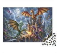 Asedio al Castillo del Dragón Puzzle 1000 Piezas Adultos Y Niños,14 Años+,Deco Pared,Desafío,Rompecabezas,Premium,Cartón,Regalo Ideal,Anti-estrés,Reto,Relax,Educativo 52x38cm