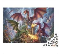 Asedio al Castillo del Dragón Puzzle 1000 Piezas Adultos Y Niños,14 Años+,Reto,Anti-estrés,Rompecabezas,Deco Pared,Regalo Ideal,Premium,Cartón,Desafío,Relax,Educativo 52x38cm