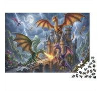 Asedio al Castillo del Dragón Puzzle 1000 Piezas Adultos Y Niños,Anti-estrés,Reto,Regalo Ideal,Deco Pared,Premium,Cartón,Rompecabezas,14 Años+,Relax,Desafío,Educativo 70x50cm