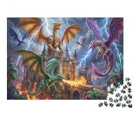 Asedio al Castillo del Dragón Puzzle 1000 Piezas Adultos Y Niños,Reto,Anti-estrés,Deco Pared,Regalo Ideal,Premium,Cartón,14 Años+,Rompecabezas,Desafío,Relax,Educativo 70x50cm