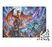 Asedio al Castillo del Dragón Puzzle 1000 Piezas Adultos Y Niños,Rompecabezas,Regalo Ideal,Premium,Deco Pared,14 Años+,Anti-estrés,Relax,Desafío,Reto,Cartón,Educativo 38x26cm
