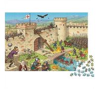 Asedio del Castillo El CID Puzzle De Madera Impermeable Puzzles De 1000 Piezas para Adultos Colorido Rompecabezas Juegos Educativos