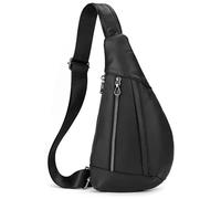 ASEDRFY Bolsa de pecho de piel auténtica para hombre, con compartimento para iPad y bolsillo para teléfono
