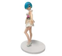 ASEDRFY Rem, Ram Figure, Standing Pretty Dress Anime Figures 19cm/7.5inch Handmade PVC Character Model Statue Decoration Ornament Gifts (a)