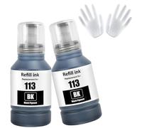 ASEKER 113 Tinta Compatible para Epson EcoTank ET-5150 ET-5800 Impresora | 2 Negro Compatible para ET-5160 ET-5170 ET-5850 ET-16150 ET-16600 ET-16650 ET-16680 Pro ET-5800 ET-5850 ET-5880 ET-15000