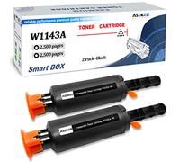 ASEKER 143A W1143A Cartucho de tóner Compatible 143AD W1143AD para HP Neverstop Laser MFP 1202w 1202nw 1201n y 1001nw impresoras, Capacidad estándar de 2500 páginas (Negro, 2 Paquetes)