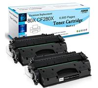 ASEKER Compatible Tóner Cartucho 80X CF280X 80A CF280A para HP Laserjet Pro 400 M401a M401d M401dn M401dne M401dw MFP M425dn M425dw Impresora, Alto Rendimiento 6900 Páginas (2 Negro)