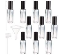 ASelected 10 atomizadores de perfume de 10 ml, atomizador de perfume para viajes, con degradado azul, con bomba atomizadora y embudo para hombre y mujer
