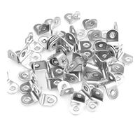 ASelected 100 escuadras de fijación de acero inoxidable, 20 x 20 mm, escuadra de esquina de fijación, ángulo recto para madera, armario, silla de mesa, color plateado