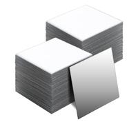 ASelected 100 espejos acrílicos autoadhesivos, 5 x 5 cm, pequeños espejos cuadrados, 1 mm de grosor, espejo adhesivo irrompible para decoración de pared, baño, dormitorio, manualidades, color plateado