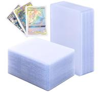 ASelected 100 fundas transparentes para tarjetas, fundas de plástico 35PT rígidas y gruesas, 76 x 101 mm, tamaño estándar, protector de tarjetas para juegos deportivos Pokemon MTG