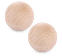 ASelected 2 bolas de madera sin agujero, bolas de madera de haya de 80 mm, bolas de madera de haya para manualidades y decoración