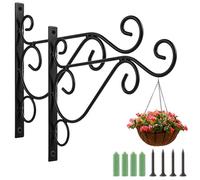 ASelected 2 Ganchos de Pared de Hierro para Colgar Plantas, Soportes para cestas Colgantes