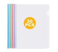 ASelected 20 fundas para informes con barra deslizante, tamaño A4, para presentación de proyectos, capacidad para hasta 60 hojas para clasificación de documentos de oficina escolar (5 colores)