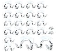 ASelected 20 ganchos de metal para cobertizo o garaje, con tornillos, ganchos de pared, color plateado