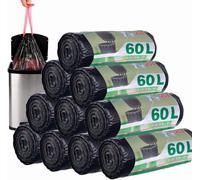 ASelected 200 Piezas Bolsas de Basura 50L 60L Autocierre Negro