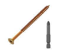 ASelected 200 tornillos de madera M5 (5 mm x 80 mm) dorados para aglomerado de madera, reparación de construcción en casa