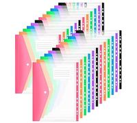 ASelected 24 Piezas Fundas Multitaladro A4 Colores Con Broche