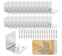 ASelected 30 Piezas Escuadra Metálica para Estanterías 50x50mm
