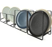 ASelected 4 soportes para platos, escurridor de platos de metal, organizador multifunción adecuado para armarios de cocina, placas de almacenamiento, vajilla y tapa de olla, Egouttoirs-4-Noir