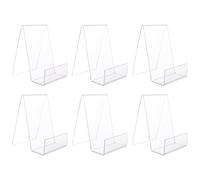 ASelected 6 soportes de acrílico transparente para libros, soporte transparente para mostrar libros, cuadernos, álbumes de fotos, libros de fotos, menú, revistas